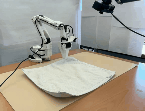 Autonomous robot rollout: fold a cloth.